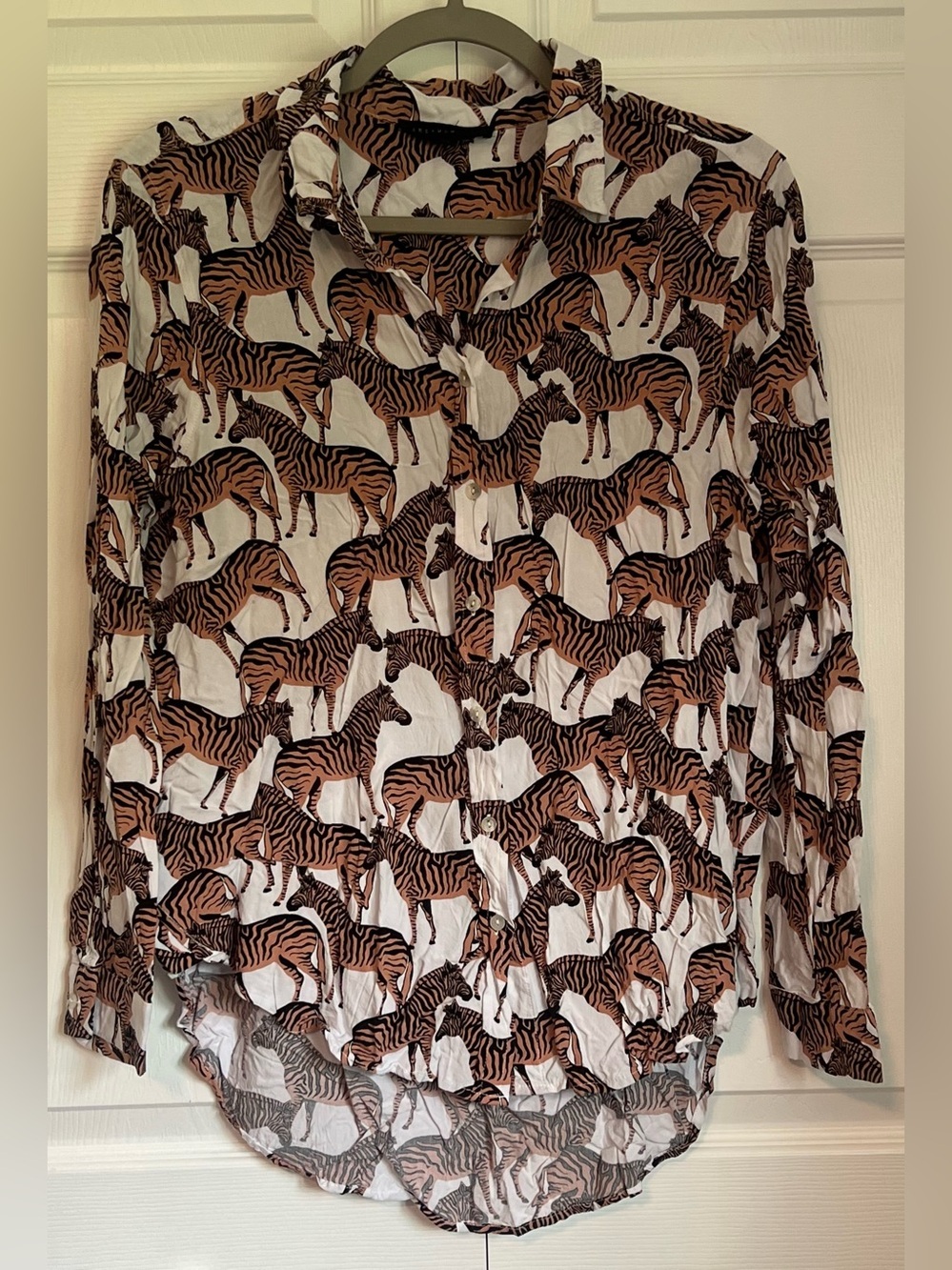 Jane + Delancey Long Sleeved Zebra Pattern Blouse